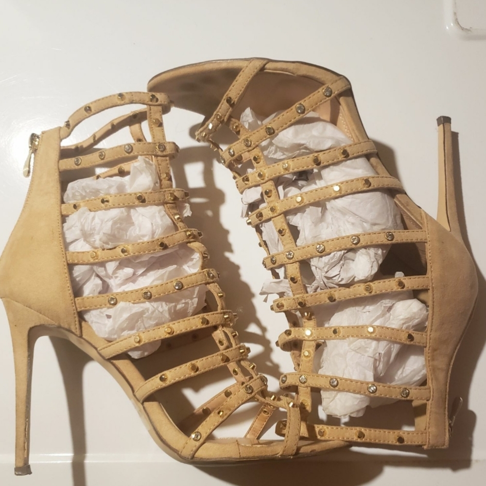 Vigo Flore Barbara-17 Nude Strappy Heels Size 11